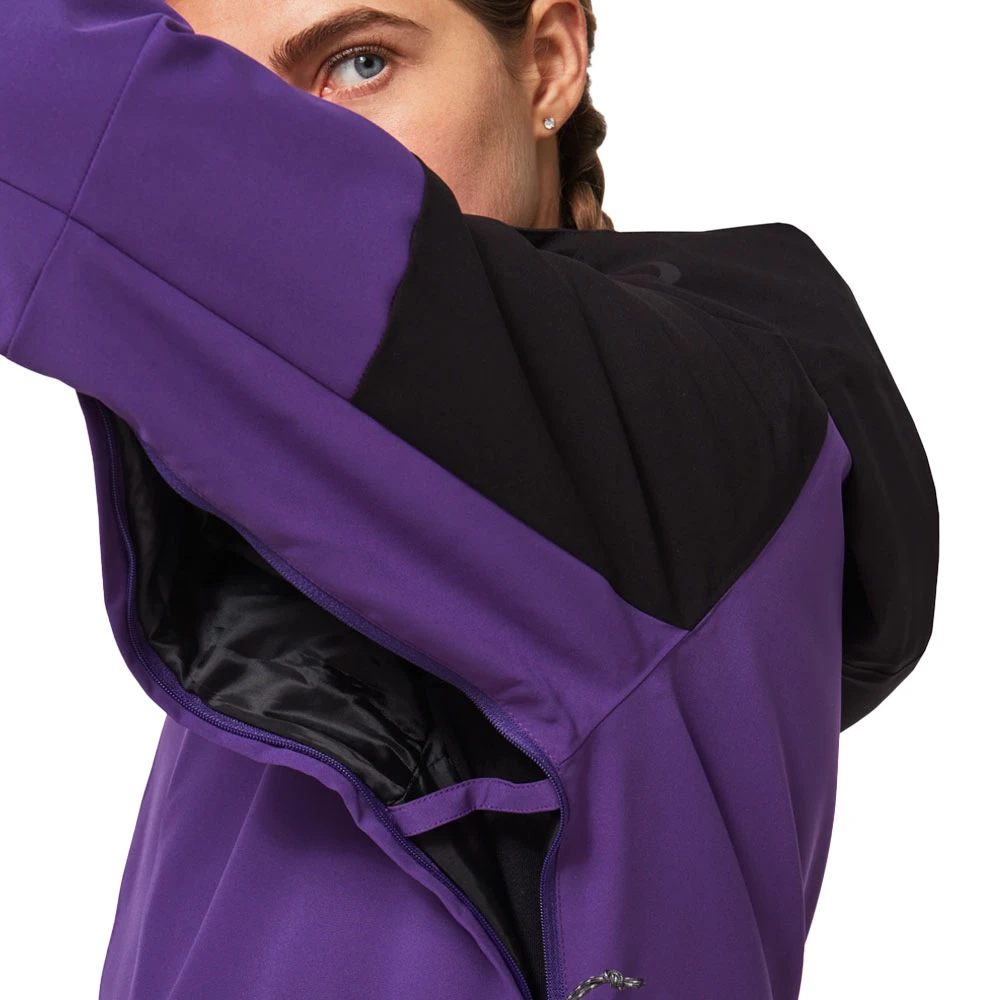 Oakley Camellia Insulated Skijacke Blackout/Deep Violet Damen 4 Oakley Camellia Insulated Skijacke Blackout/Deep Violet Damen – Bild 4