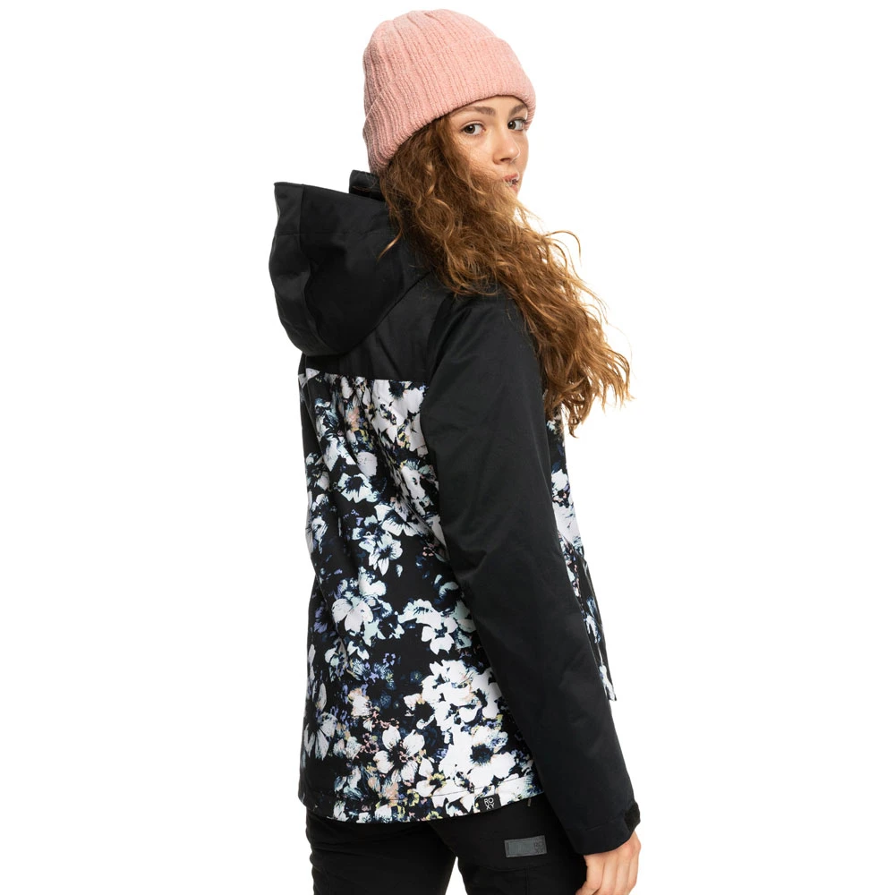 Roxy Jetty Block Snowboardjacke True Black/Black Flowers Damen 2 Roxy Jetty Block Snowboardjacke True Black/Black Flowers Damen – Bild 2