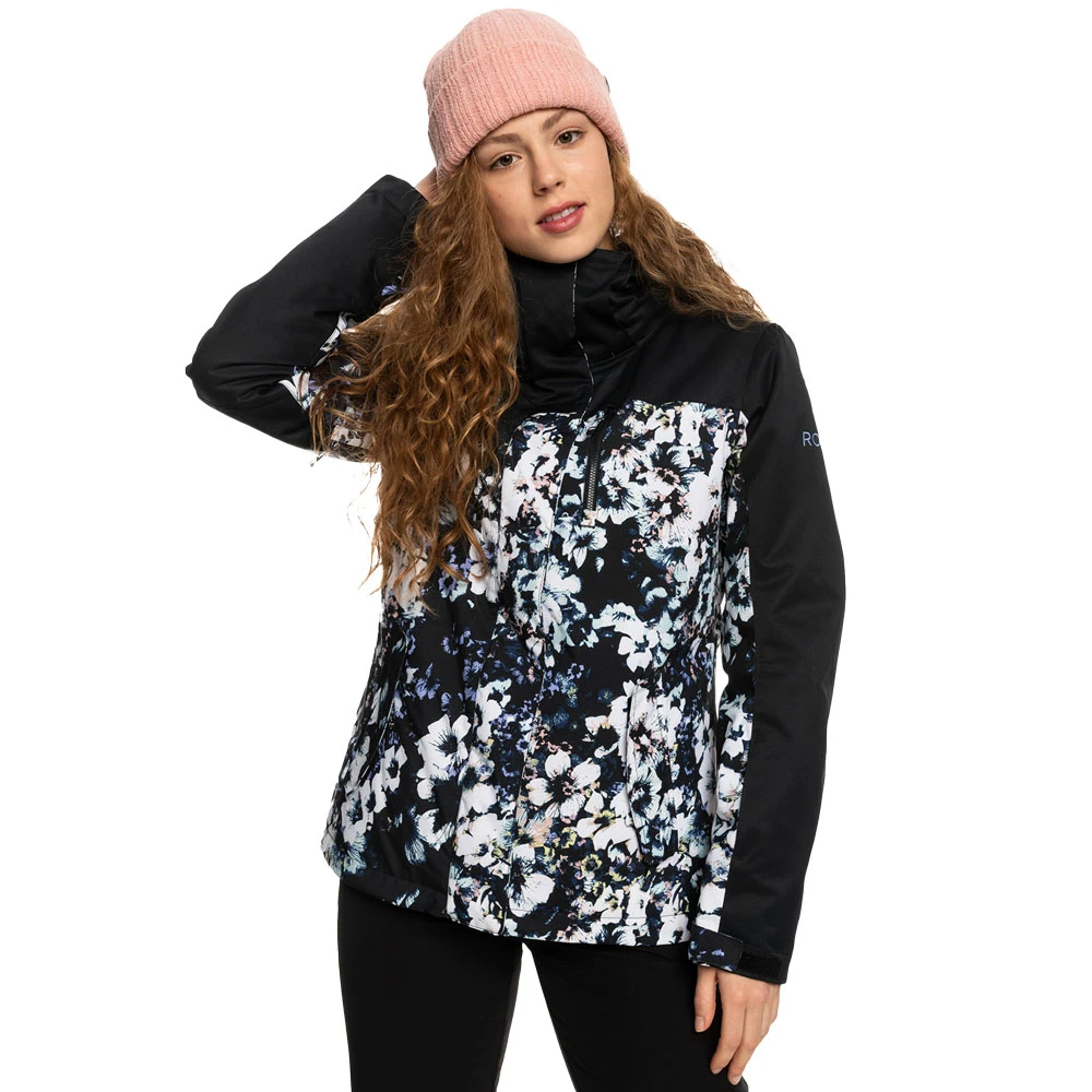 Roxy Jetty Block Snowboardjacke True Black/Black Flowers Damen 1 Roxy Jetty Block Snowboardjacke True Black/Black Flowers Damen