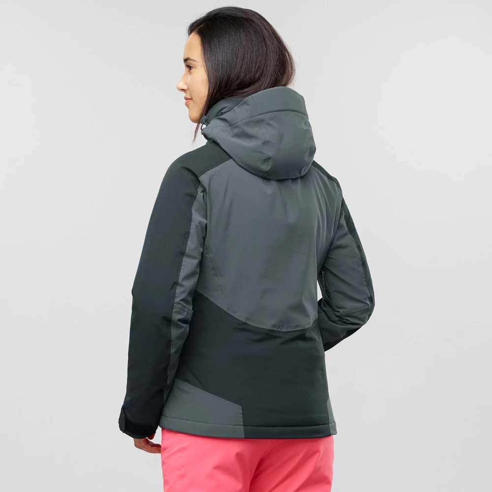 Salomon Brilliant Skijacke Ebony/Black Damen 2 Salomon Brilliant Skijacke Ebony/Black Damen – Bild 2
